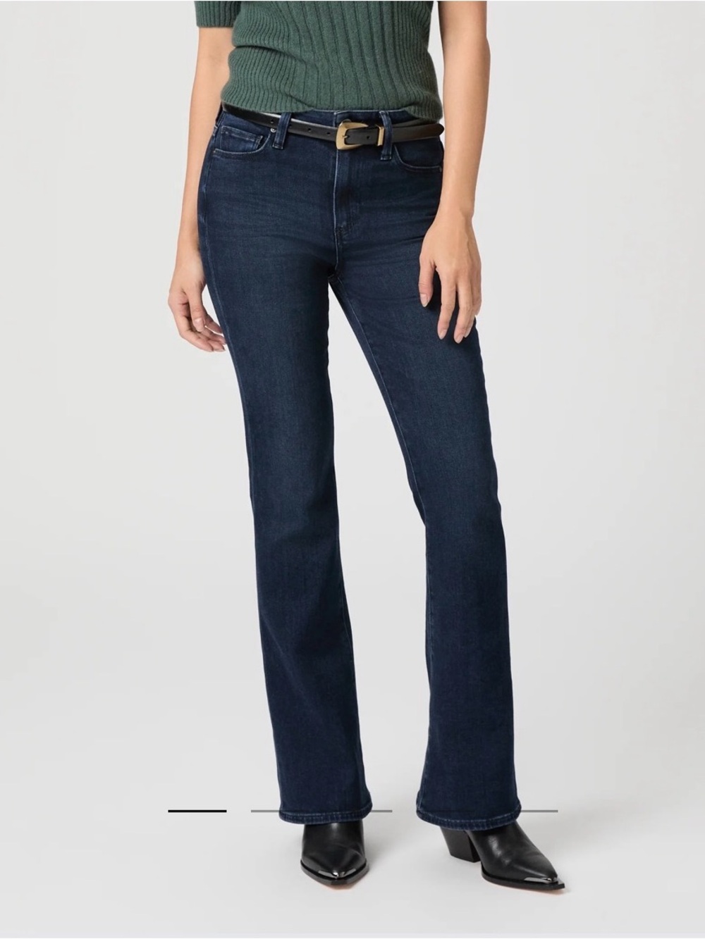 NWT PAIGE High Rise Laurel Canyon Dark Indigo Bootcut Jeans